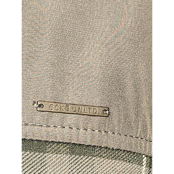 Men's Ecko Unltd Full-Zip Lightweight Jacket Size XL Green Plaid Pockets Blend - Picture 3 of 7